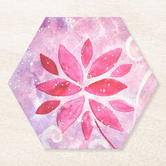 Posavasos De Papel Jardín de Hadas Mágicas Cumpleaños Hexágono (Anverso)
