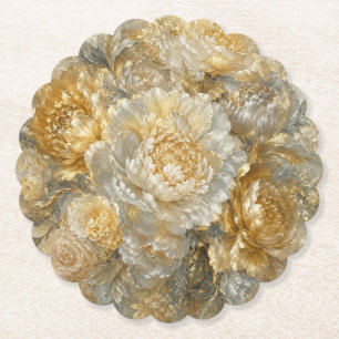 Posavasos De Papel Jardín de Marfil Dorado