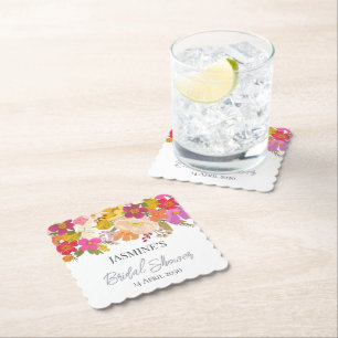 Posavasos De Papel Jardín floral de verano para despedida de soltera 