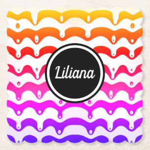 Posavasos De Papel Jazzy Tropical psicodélico Tiras de goteo