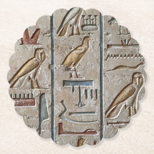 Posavasos De Papel Jeroglífico Antiguo Egipto Idioma Texto Grabado