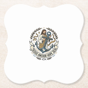 Posavasos De Papel Jesús Ancla Esperanza Sello Jesús Ancla Esperanza 