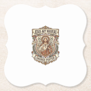 Posavasos De Papel Jesús Art Nouveau Póster Sagrado Jesús Art Nouveau
