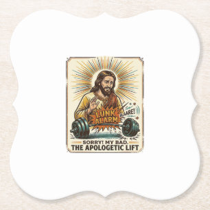 Posavasos De Papel Jesús Dejando Caer Pesas Pesadas Fuertemente Gimna
