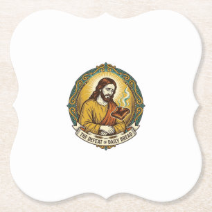 Posavasos De Papel Jesús Derrotado Fumando Tostadas Quemadas Desayuno