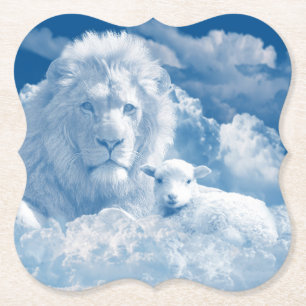 POSAVASOS DE PAPEL JESÚS EL LAMB Y JESÚS EL LEÓN