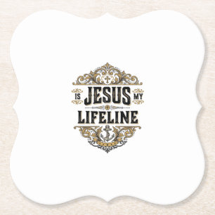 Posavasos De Papel Jesús Es Mi Línea De Vida Camiseta Cristiana Vinta