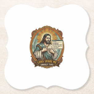 Posavasos De Papel Jesús Mensaje de Autocorrección Incorrecto Jefe Ve