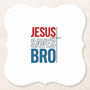 Posavasos De Papel Jesús salva diseño de tipografía cristiana para ca