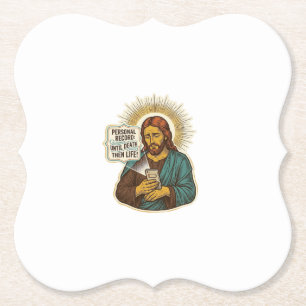 Posavasos De Papel Jesús Teléfono Muerto Sin Música Humor de Gimnasio