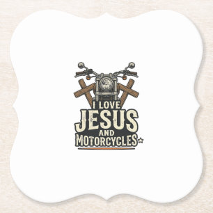 Posavasos De Papel Jesús y motocicletas diseño vintage de ciclista cr