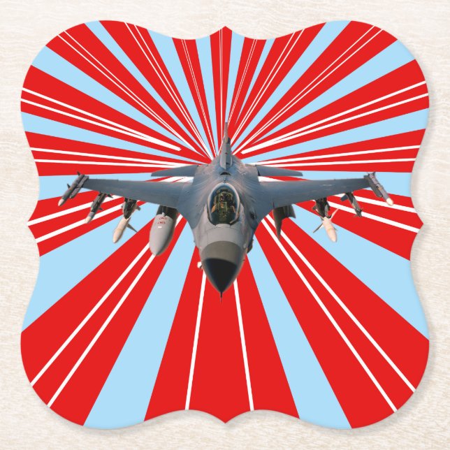 Posavasos De Papel Jet de combate (Anverso)