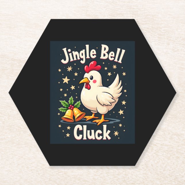 Posavasos De Papel Jingle Bell Cluck Chicken (Anverso)