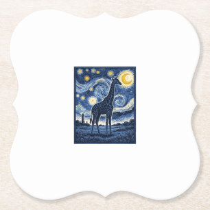 Posavasos De Papel Jirafa Noche Estrellada Vintage