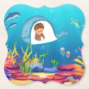Posavasos De Papel Jonah y las galletas de los niños de ballenas