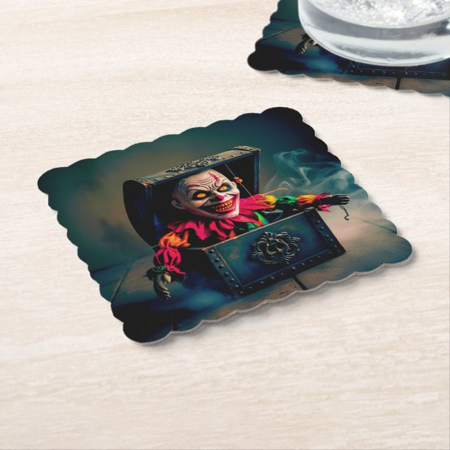 Posavasos De Papel Jota aterradora en la caja (En perspectiva)