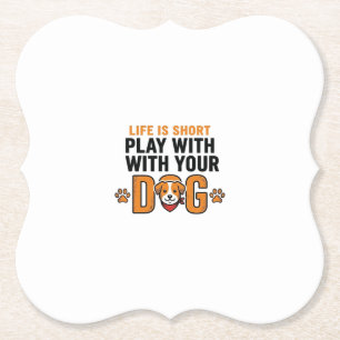 Posavasos De Papel Juega Con Tu Perro Diseño De Grabado Antiguo Diver