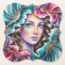 Posavasos De Papel Juego de escoria de retrato de arte de ensueño