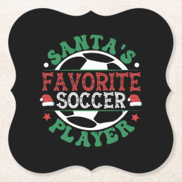 Posavasos De Papel Jugador de fútbol favorito de Santa Claus