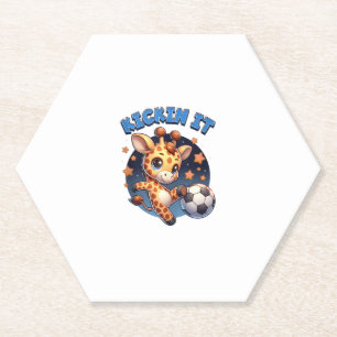 Posavasos De Papel Jugador De Fútbol Kickin It Giraffe Ball Chicas Ni