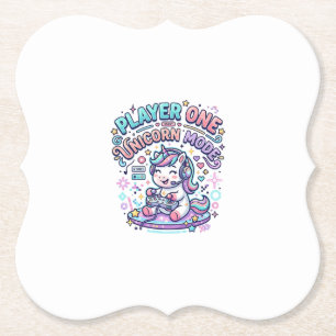Posavasos De Papel Jugador Unicornio Uno Modo Unicornio Estilo Retro