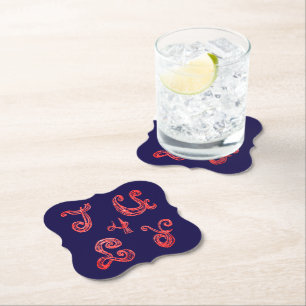 Posavasos De Papel Jul 4 Esparkling Fabric Font Paper Coaster
