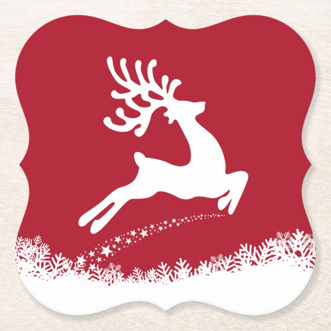 Posavasos De Papel Jumping de apósitos de reno (Anverso)