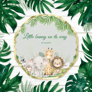 Posavasos De Papel jungla bebé ducha salvaje tropical Invitación