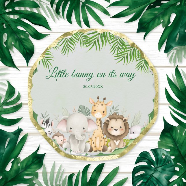 Posavasos De Papel jungla bebé ducha salvaje tropical Invitación (Subido por el creador)