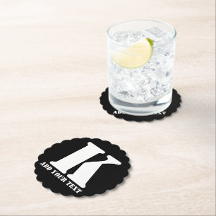 Posavasos De Papel K Monograma Clásico Trendy Wedding Templa