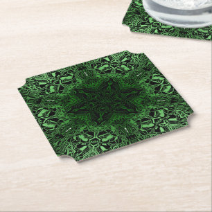 Posavasos De Papel Kaleidoscopio verde