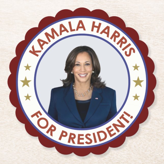 POSAVASOS DE PAPEL ¡KAMALA HARRIS PRESIDENTE! (Anverso)