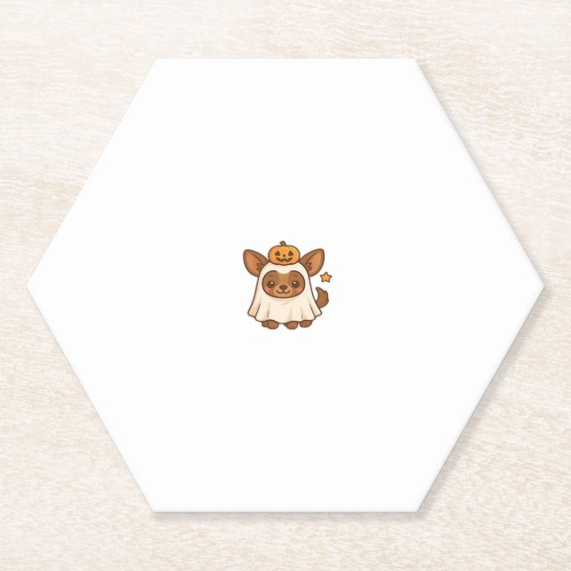 Posavasos De Papel Kawaii Halloween Dog � Pumpkin Ghost Puppy Sticker (Anverso)