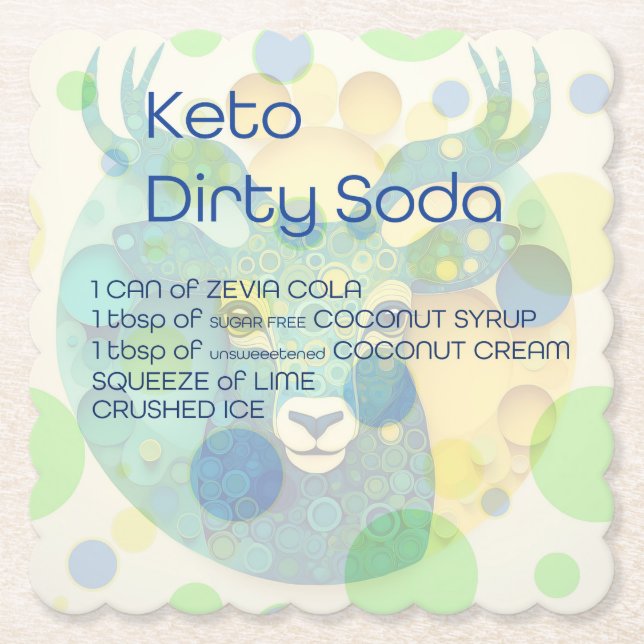 Posavasos De Papel Keto Dirty Soda Coaster (Anverso)