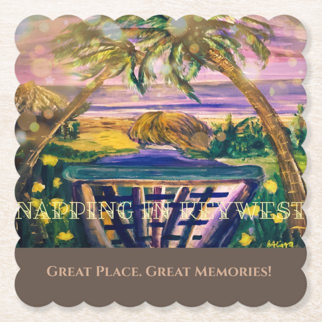 Posavasos De Papel Key West, FL Memory Tip of Travel (Anverso)