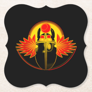 Posavasos De Papel Kherpi Dios del Sol Naciente, escarabajo escarabaj