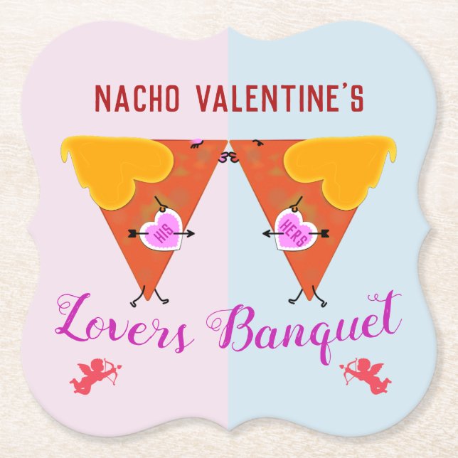 Posavasos De Papel Kissing Nacho Valentine (Anverso)