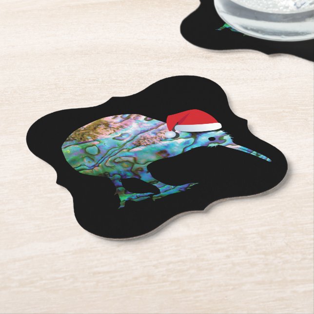 POSAVASOS DE PAPEL KIWI XMAS PAUA (En perspectiva)