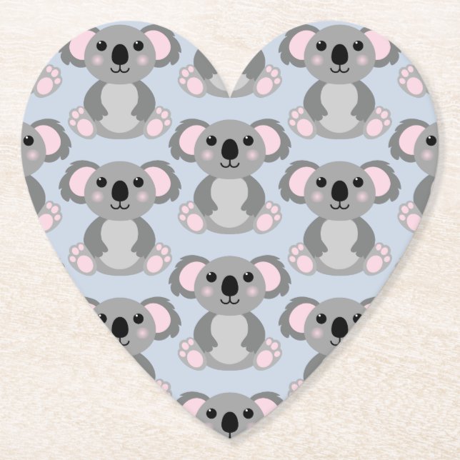Posavasos De Papel Koala Bear Baby Shower Blue Boy (Anverso)