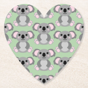 Posavasos De Papel Koala Bear Baby Shower Green Gender Neutral
