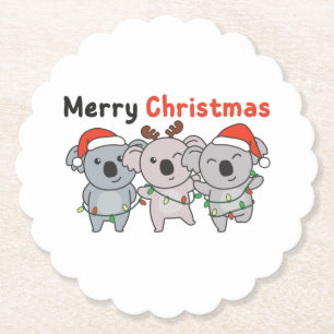 Posavasos De Papel Koala Christmas Animals Koalas Merry Christmas Pap