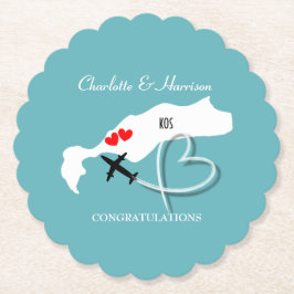 Posavasos De Papel Kos de destino de boda