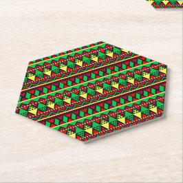Posavasos De Papel Kwanzaa Verde amarillo rojo negro