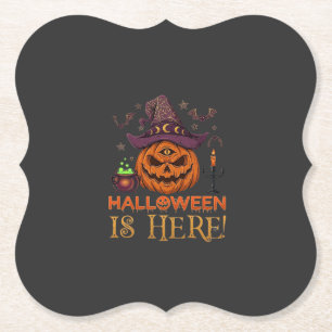 Posavasos De Papel La Bruja De La Calabaza Del Sombrero De Halloween 