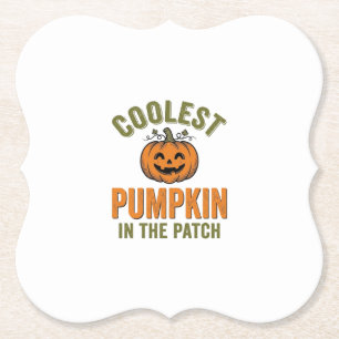 Posavasos De Papel La calabaza más genial del parche vintage Hallowee