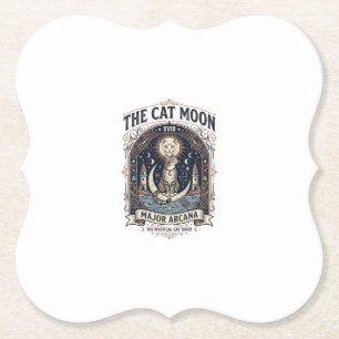 Posavasos De Papel La Carta de Tarot del Gato Luna Gato Arcana Mayor 