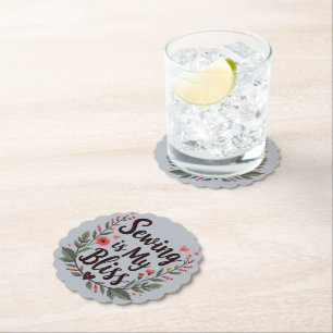 Posavasos De Papel La costura es mi tipografía floral bliss