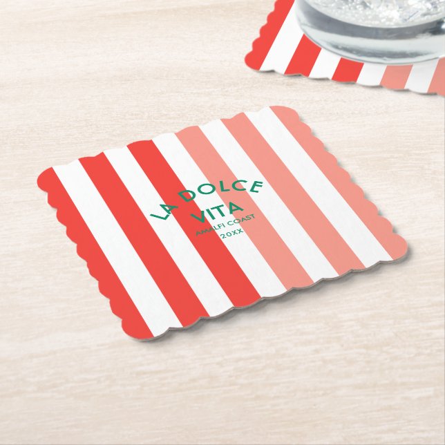 Posavasos De Papel La Dolce Vita Amalfi Costa Cabana Stripe (En perspectiva)