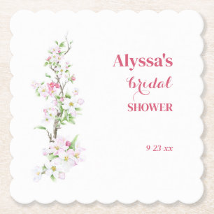 Posavasos De Papel La ducha de novia Apple Blossom personalizada con 