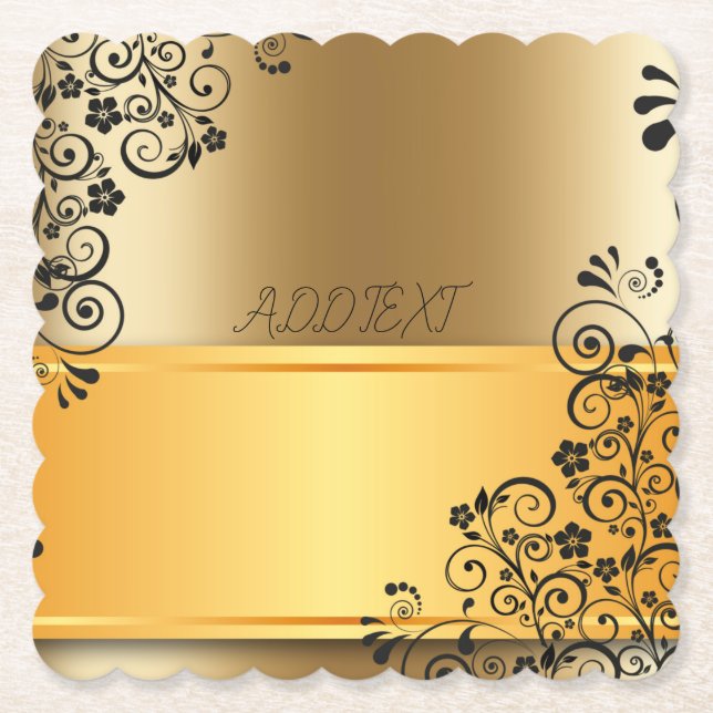 Posavasos De Papel La elegancia de los tonos dorados (Anverso)